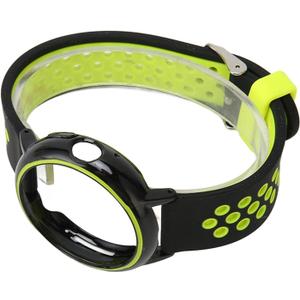 Brrnoo Pixel Watchband Replacement, Full Protection Soft Silicone Smart Watch Strap with Stylish Look and Adjustable Size for Pixel Watch (Black Green)