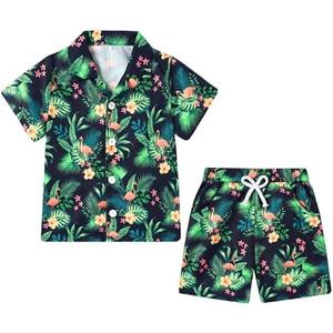 YUEMION Boys Hawaiian Outfit 2Pcs Set Summer Beach Button-Down Shirt Top + Shorts for Kids 2-10 Years Only Short XL YUEMION Boys Hawaiian Outfit 2Pcs Set Summer Beach Button-Down Shirt Top + Shorts for Kids 2-10 Years Only Short XL