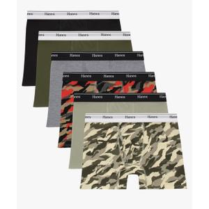 Hanes boys Originals Boxer Briefs, Stretch Cotton Underwear, Assorted, 6-Pack, Medium 