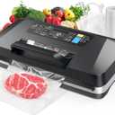 Vacuum Sealer Machine, 95Kpa Powerful Suction System Commercial Full Automatic Vaccum Sealer with Built-in Cutter & Bag Storage, Includes 1 Bag Roll + 10 Pre-cut Bags