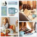 Baderke Book Lover Gifts for Women Men 6 Pcs Bookish Reading Accessories A6 Notebook Ballpoint Pen Ceramic Cup Candle Book Club Gift for Bookworm Reader Librarian Teacher(Blue)