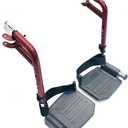 Wheelchair footrest Red Replacement,Economy Footrest for Wheelchairs and Transport Chair, Composite Footplates and Heel Loops,Universal Swing-Away Footrests, T93HEP, PH-SF(1 Pr, Red)