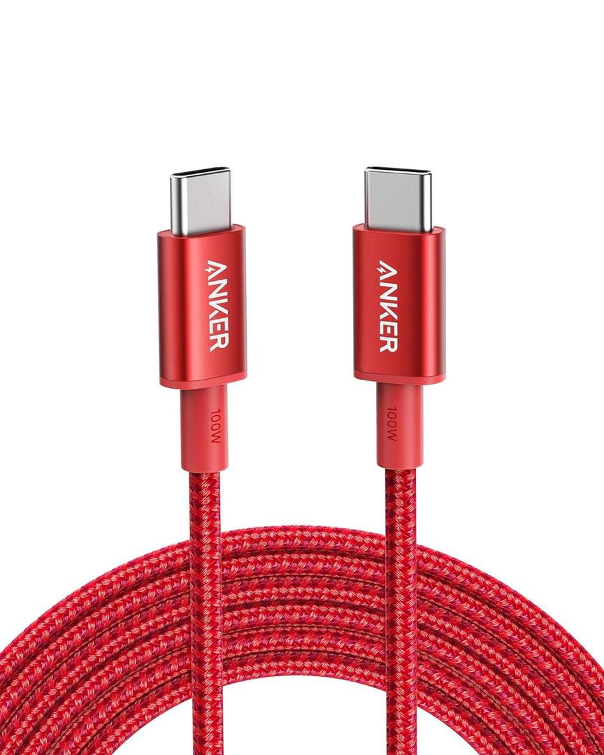 Anker USB C to USB C Cable, Type-C Charging Cord Fast Charge(10FT,100W), for iPhone 17 Series, MacBook and More(Red)