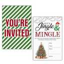 LyoGao Christmas Party Invitations - Jingle & Mingle Christmas Party for Xmas Winter Holiday - Ugly Sweater Christmas Dinner Invitations Fill in Invites Cards With Envelopes (20 Pack)