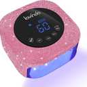 UV Nail Lamp 54W, Cordless Gel UV Led Nail Lamp for Gel Nail Polish, Rechargeable UV Nail Light Nail Dryer with 4 Timer and LCD Display, Professional Fast Curing Lamp Nail Art Tools with Rhinestone (Pink Diamond)