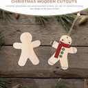 10pcs Unfinished Wooden Gingerbread Man Cutouts Wood Slices Painting Slice Crafts for DIY Crafts Ornaments, 3.94 X 4.72 Inches