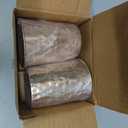 HealthAndYoga qCup Pure Copper Tumblers for Drinking - Ayurvedic Health Pure Copper Cups  2 pcs. set - 250 ml.(8 fl oz) (Hammered)