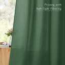 NICETOWN Rustic Linen 102 inch Long Curtains for Living Room, Grommet Privacy Added Thick Linen Weave with Light Filter Window Curtains & Drapes for Bedroom, Olive Green, W55 x L102, 2 Panels