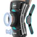 Hinged Knee Brace with Dual Hinges & Patella Compression Pads Strong Knee Support for ACL, MCL, Meniscus, Joint Stability Adjustable Open Patella Design for Men and Women, Plus Size Fit (Large)
