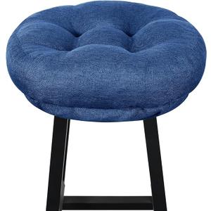 PRONOUS Navy Blue Bar Stool Seat Cushions, Round Stool Covers Pads with Ties Non Slip (14"x14"x4",1 Pack)