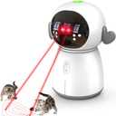 Laser Cat Toys for Indoor Cats - Rechargeable Interactive Cat Toys with Dual Laser Modes and Motion Activated, Fun for Bored Indoor Adult Cats/Kittens/Dogs (White)
