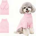 Small/Medium Dog Sweater, Warm Dog Winter Coat w/Sleeves, Comfortable High Neck Premium Dog Clothes for Mini Poodle-Best for Holidays, Daily Walks (S, Pink)