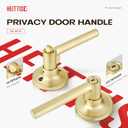 5 Pcs Gold Door Handles Interior in Satin Brass Finish, Bedroom Bathroom Privacy Door Levers Interior Gold Locksets Keyless, Reversible for Right & Left Sided Doors