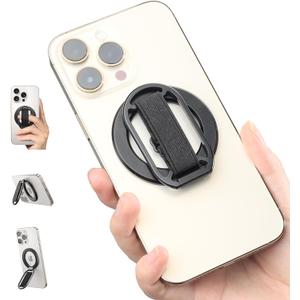 SUPERONE for MagSafe Phone Grip, Magnetic Phone Ring Holder, Magnetic Phone Grip with MagSafe Strap, Adjustable Finger Ring Grip Kickstand for iPhone 17 16 15 14 13 12 Series Mag Safe Accessories