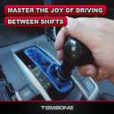 Universal Carbon Fiber Shift knob Round Ball Compatible with Lock/Button Automatic Transmission,Give for Boyfriend Father's Carbon Pattern Gear Shift Gift Box(Black)