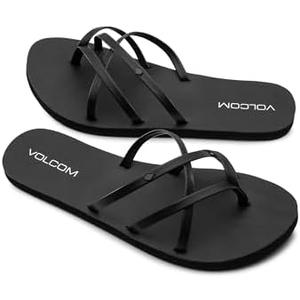 Volcom Women's School Flip Flop Sandal, Black Out-New, 8
