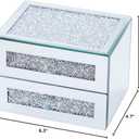 2-Layer glass jewelry box for Women,Precious item storage box,2 drawers luxury jewelry box (Crystal)