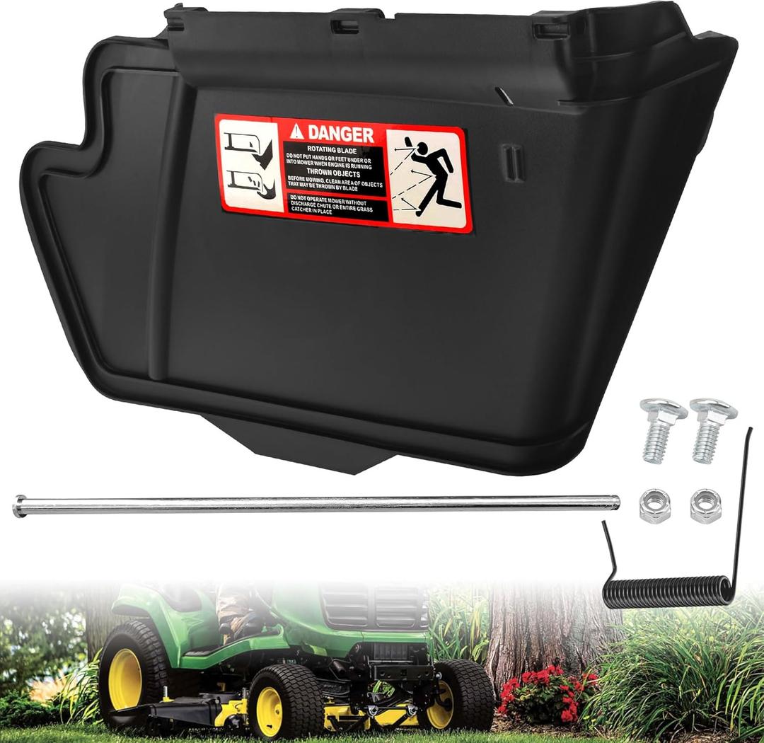 TCA16388 TCA16387 Discharge Chute Kit for JD X370, X380, X384, Z355E, Z355R, Z375R, GT225 Lawn Tractors, Replace AM128245 AM128170 TCA16387, Easy to Install and Robust - Black