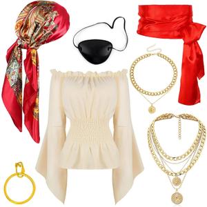 Pirate Costume Accessories for Women Pirate Accessories Outfit for Halloween Cosplay (X-Large)