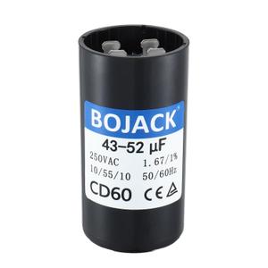 BOJACK 43-52 uf/MFD 250 VAC 20% 50/60 Hz CD60 Round Motor Start Capacitor