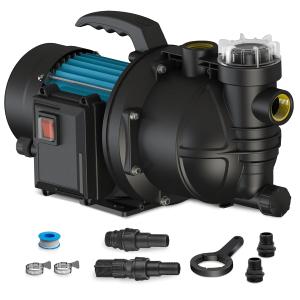 garden booster pump with integrated prefílilter