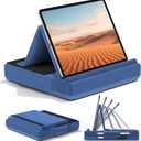 KDD Tablet Pillow Stand, Multi-Angle Viewing Ipad Holder for Lap, Bed and Desk, Foldable Soft Pad Dock with Stylus Mount Compatible with Ipad Pro 12.9, 10.5, 11, Air, Mini, Phones, Books, E-Reader
