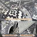 Boho Kitchen Rug Sets 2 Piece with Runner, Non-Slip Kitchen Mats for Floor Stain-Resistant and Washable Kitchen Rugs and Mats Grey Kitchen Floor Mat Runner Carpet for Kitchen, Hallway, Easy to Clean