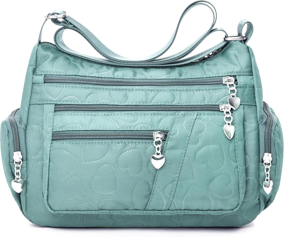 Crossbody Bags for Women Casual Handbags & Shoulder Bags Nylon Tote Bag Lightweight Waterproof Messenger Bag Anti Theft Bag (Green 3)