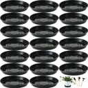 20 Pack 5 Inch Plant Saucers Plastic Drip Tray for Plant Pots Plant Trays for Pots Flower Pot Saucers for Indoors Outdoors with Glove, Black