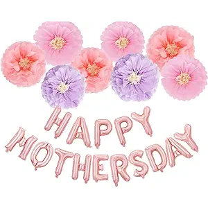 Mother’s Day Party Balloons Kit Decorations 16 inch Set Happy Mother's Day Best Mom Set Decoration for Mother's Day (purple flower set of 2)