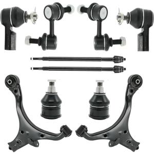 Front Lower Control Arm for Acura EL & Honda Civic 2001-2005, Ball Joint + Inner & Outer Tie Rod Ends, Left & Right, Suspension Kit K640287 K640288 K90332 K90454 K90455 ES3581 EV469-10pcs