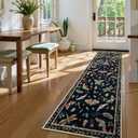 Lahome Insect Washable Runner Rug, 2x6 Kitchen Runners for Hallways 6 Feet Non Slip, Soft Laundry Room Rug Ultra-Thin Long Carpet for Bathroom Bedroom Entryway Vionnet, Black