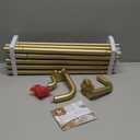 Gold Double Curtain Rod Set, USFOOK Blackout Wrap Around Curtain Rods for Windows 48 to 84 Inch, 6/8 Inch Room Darkening Curtain Rod 32 to 86 Inch, Decorative Double Drapery Rods
