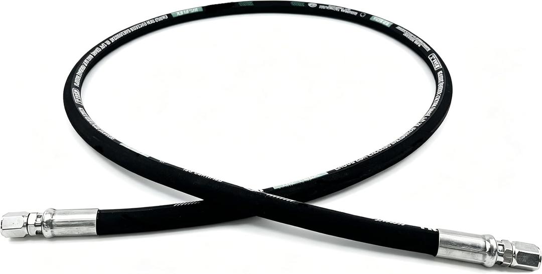 Autovo Hydraulic Hose Swivel Assembly 1/2" Hydraulic Hose with Female JIC X Female JIC 24" Long 3988 psi, Black