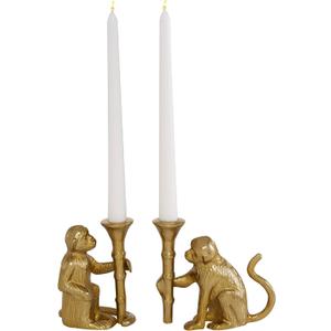 Deco 79 Aluminum Metal Decorative Candle Holder Candle Stand, Set of 2 Candlestick Holder 3"W, 5"H, Gold