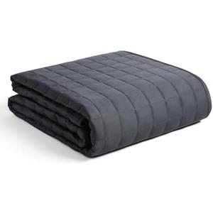 YnM 17lbs Weighted Blanket for Adults, Breathable Heavy Bed Throw Blanket with Cooling Glass Beads for All Season Use, Ideal for One Person of 160lbs (60x80 Inches, Queen Bed, Dark Grey)