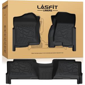 LASFIT Floor Mats for Chevy Silverado/GMC Sierra Crew Cab 1500 2500/2500HD 1999-2007, 3500HD 2001-2007(2007 Fit Classic Body Only), Suburban/Yukon XL/Escalade ESV (2nd Row Bench Seat Only) 2000-2006