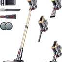 RENDOW Cordless Vacuum Cleaner, 550W 45Kpa 65Mins Vacuum Cleaners for Home, Self-Standing Cordless Stick Vacuum with LED Display,Anti-Tangle Rechargeable Wireless Vacuum for Pet Hair/Carpet/Hard Floor