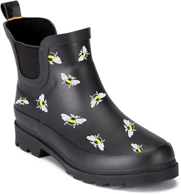 TOSH Ladies Chelsea Ankle Wellington Boots Short Slip On Waterproof Rubber Ladies Riding Riding Wellington Boots 8