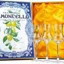Crystal Limoncello Cordial Glasses | Set of 4 | Tall 3.3 oz Long Stemmed Spirit Glassware for Sipping Aromatic Liquor, After Dinner Drink, Aperitif, Digestive | Elegant Tulip Shaped Stemware