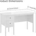 BHG Computer Desk with Drawers,Modern White Home Office Desk with Storage Filing Cabinet, Vanity Desk Makeup Dressing Table for Bedroom,Small Writing Table PC Desks for Study(White, 43.3")