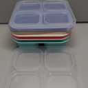 4 Pack Bento Snack Containers Set 4 Compartment Food Storage Containers Wheat Straw Meal Prep Lunch Box Plastic Food Storage container, Microwave and Dishwasher Safe (Bright color)