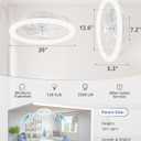 LEDIARY 20 Inch Low Profile Ceiling Fans with Lights and Remote, Dimmable Modern Fan Light(3000K-6000K), 6 Speed, Reversible, APP & Remote Control, Flush Mount Ceiling Fan for Bedroom, White