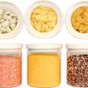Urban Green Glass Food Storage Jar with Glass Lid, Food Canister Set with Airtight Lids, Pantry Storage Jar for Kitchen Organization. Food Storage Containers in Pack of 6, 16oz.