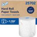 Scott Professional Hard Roll Paper Towels, Bulk, 6 Rolls x 1150' (25702)
Blue Core, High-Capacity, Elevated Design, Absorbency Pockets, White, Plus Tier, Compatible with Scott Pro Dispensers
