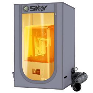 Skouphy Resin 3D Printer Enclosure with Ventilation Kit, LED Light,Thermo-Hygrometer Dustproof Cover Eliminate Odors Compatible with Anycubic Elegoo Creality Series LCD Resin UV 3D Printer