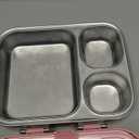 Stainless Steel Kids Leak-Resistant Bento Lunch Box, 3-Compartments with Silicone Container, Dishwasher-Safe, Child-Friendly Design for School, Picnics & Travel,BPA-Free(Pink)