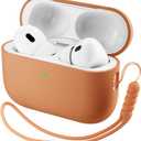 ORNARTO Compatible with AirPods Pro 3 Case 2025, Full Protective Hybrid Silicone for AirPods Pro 3rd Generation Case, Front LED Visible Skin Cover-Orange