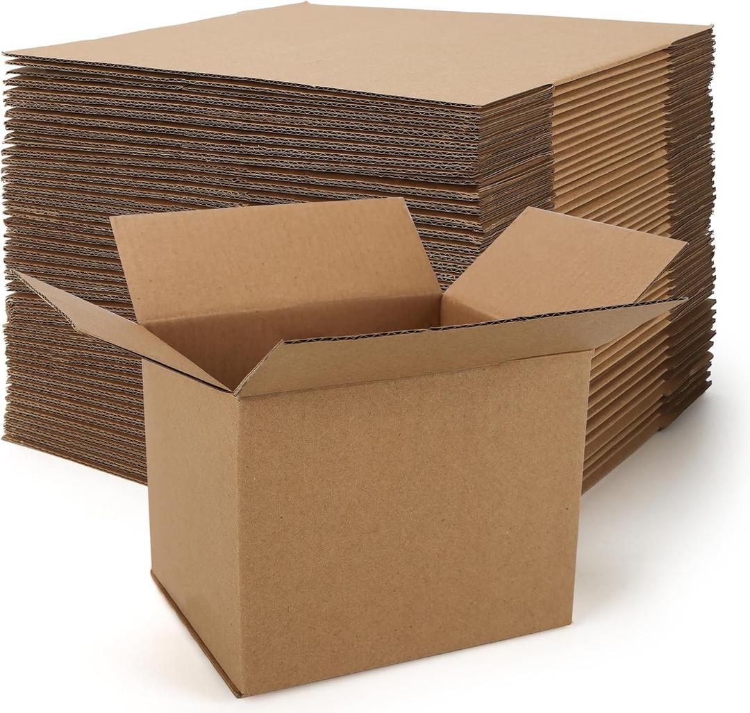 Rempry 40 Pack 5x4x4 Shipping Boxes Brown, Small Corrugated Cardboard Box for Mailing, Packaging Small Business, Kraft Mailer Boxes