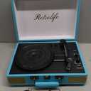 Record Player 3 Speed Bluetooth Portable Suitcase Vinyl Player with Builtin Speakers Turntable Enhanced Audio Sound PU Leather Vintage